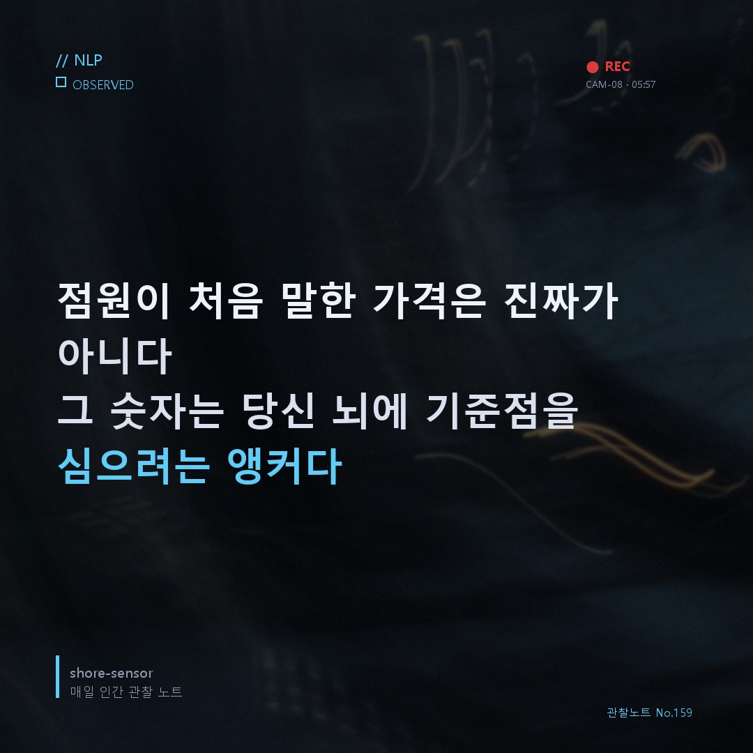 점원은 첫 가격부터 거짓말한다 🔬 — 쇼핑할 때 점원의 앵커링 전략 간파